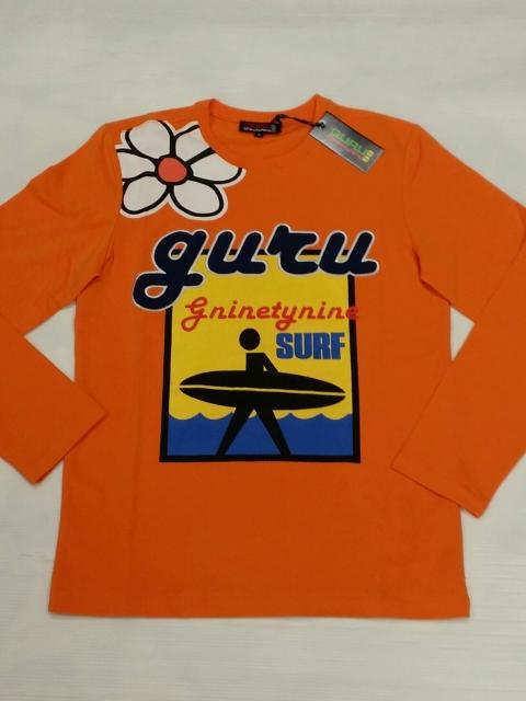 <p>T-shirt Guru bambino in colore arancio con stampa</p>